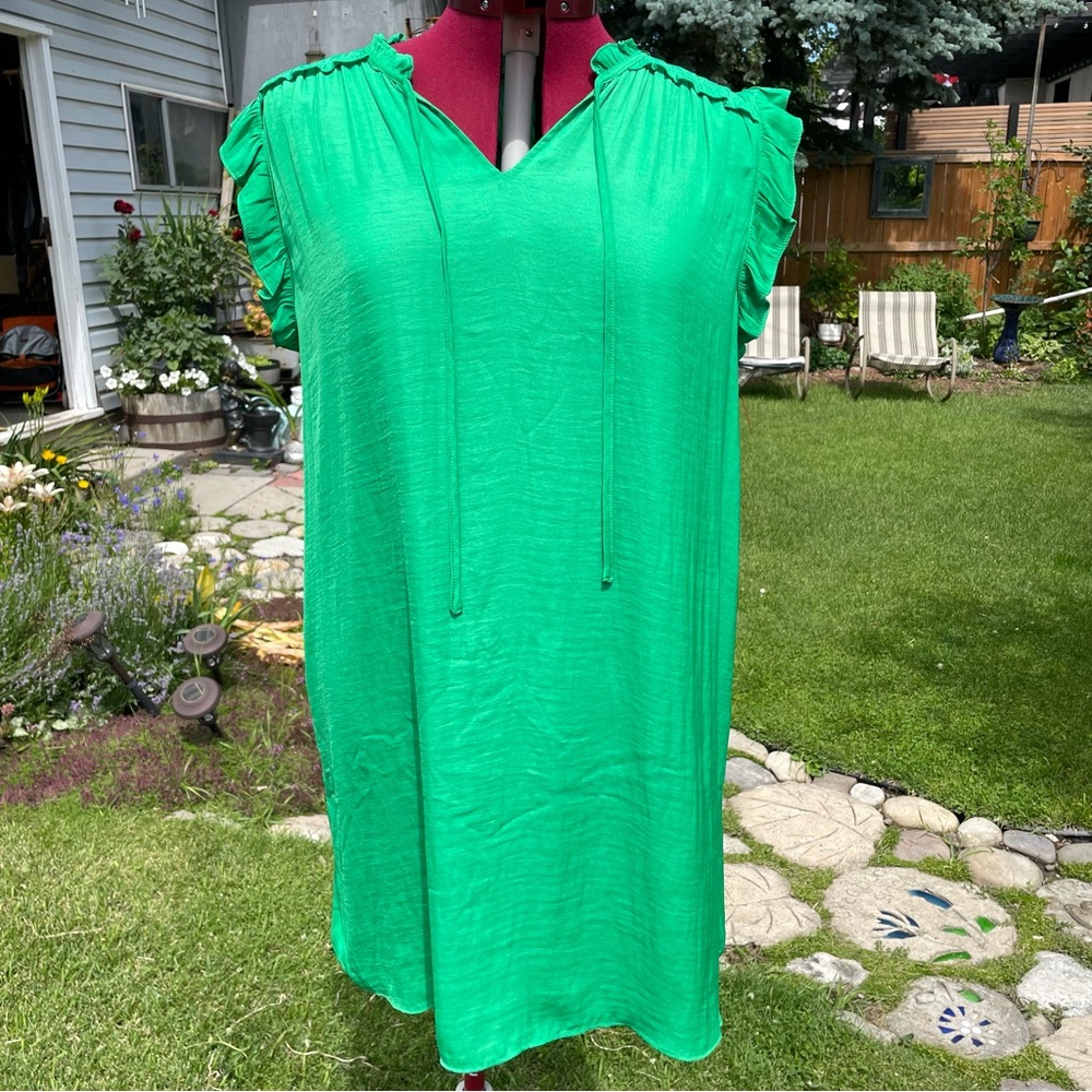 Joie Green Tunic V-Neck Top